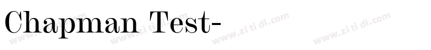 Chapman Test字体转换 Chapman Test字体转换